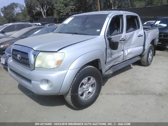 5TEJU62NX6Z257180 - 2006 TOYOTA TACOMA DOUBLE CAB PRERUNNER SILVER photo 2