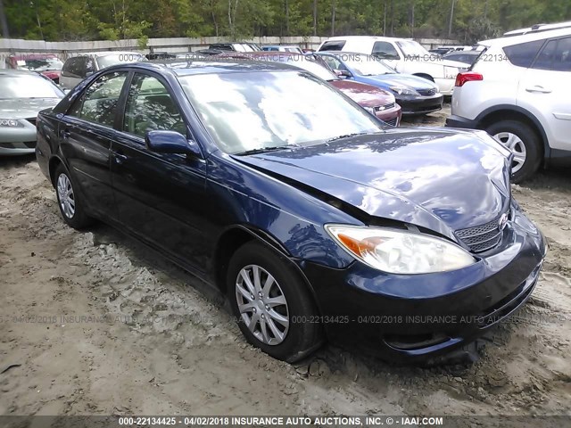 JTDBE32K720066977 - 2002 TOYOTA CAMRY LE/XLE/SE BLUE photo 1