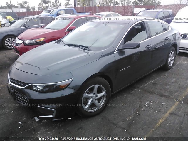 1G1ZB5STXHF171815 - 2017 CHEVROLET MALIBU LS ნაცრისფერი ფოტო 2