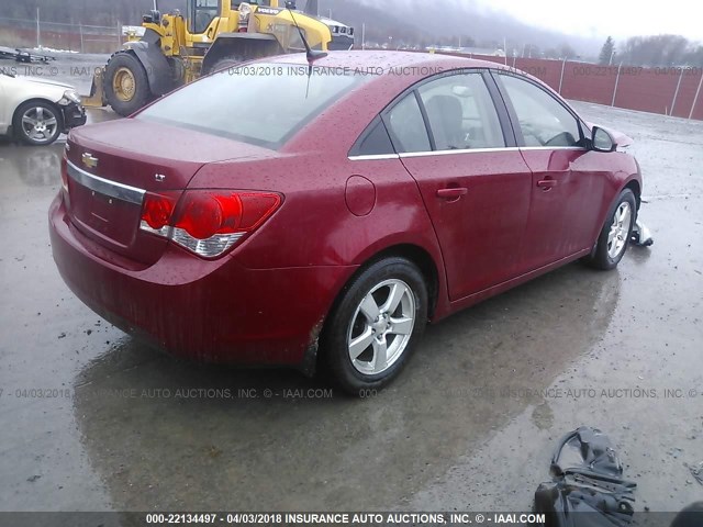 1G1PF5S92B7129902 - 2011 CHEVROLET CRUZE LT RED photo 4