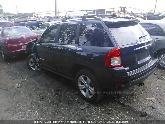 1C4NJCBA0CD665648 - 2012 JEEP COMPASS SPORT BLUE photo 3