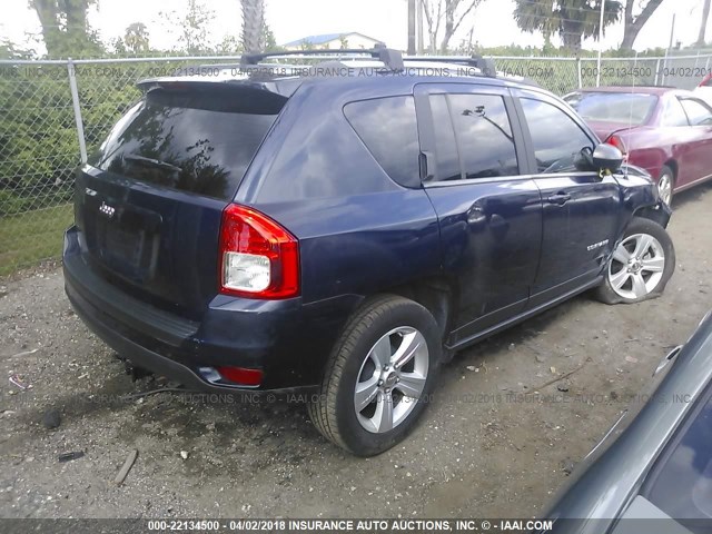 1C4NJCBA0CD665648 - 2012 JEEP COMPASS SPORT BLUE photo 4