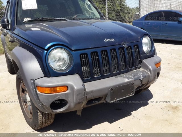 1J4GL48K94W247761 - 2004 JEEP LIBERTY SPORT 蓝色 照片 6