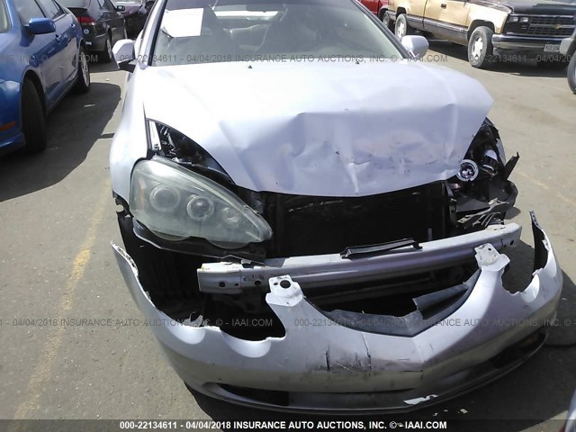 JH4DC53003C011910 - 2003 ACURA RSX TYPE-S SILVER photo 6