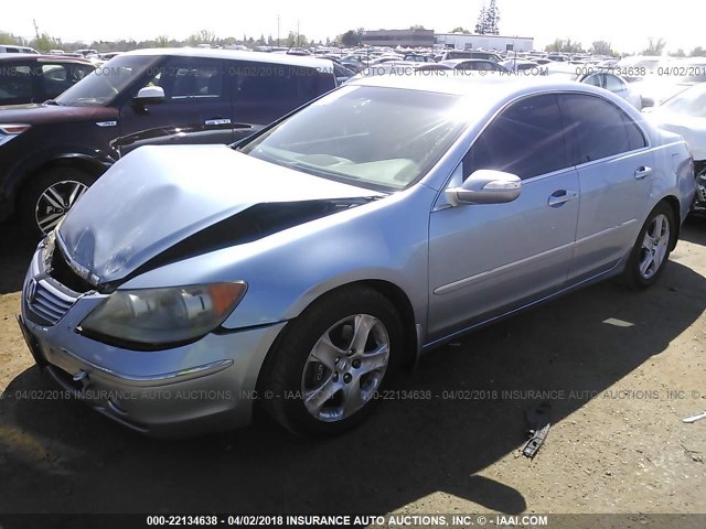 JH4KB16555C019997 - 2005 ACURA RL Light Blue photo 2