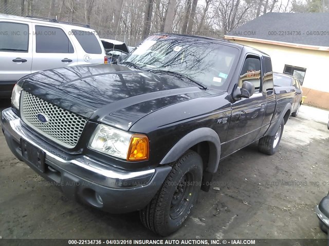 1FTZR15E41TA81026 - 2001 FORD RANGER SUPER CAB BLACK photo 2