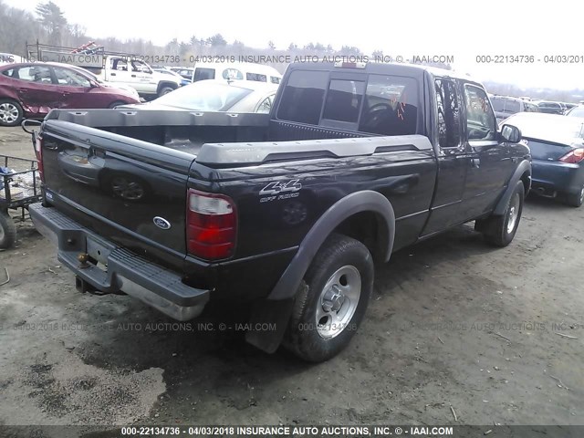 1FTZR15E41TA81026 - 2001 FORD RANGER SUPER CAB BLACK photo 4