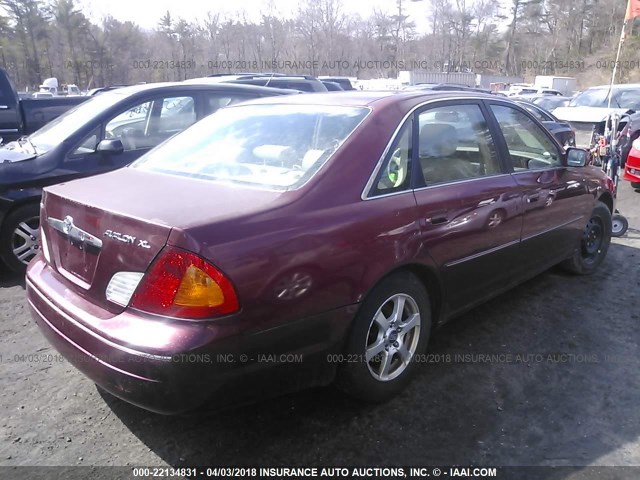 4T1BF28B62U228472 - 2002 TOYOTA AVALON XL/XLS RED photo 4