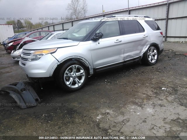 1FM5K8F80DGC93581 - 2013 FORD EXPLORER LIMITED ვერცხლისფერი ფოტო 2