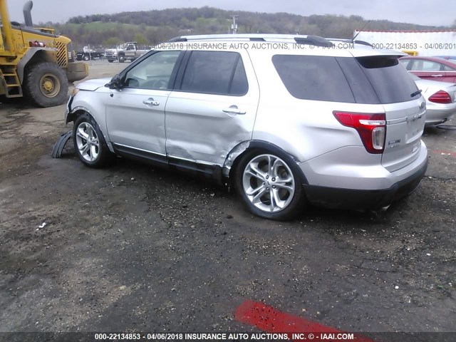 1FM5K8F80DGC93581 - 2013 FORD EXPLORER LIMITED ვერცხლისფერი ფოტო 3