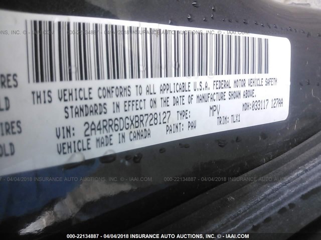 2A4RR6DGXBR728127 - 2011 CHRYSLER TOWN & COUNTRY LIMITED GRAY photo 9