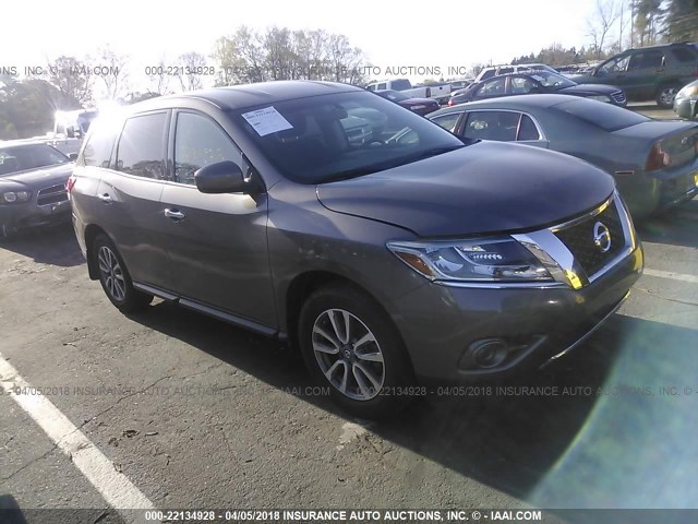 5N1AR2MN6EC729147 - 2014 NISSAN PATHFINDER S/SV/SL/PLATINUM GRAY photo 1