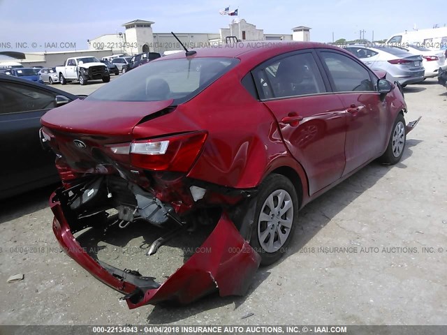 KNADM4A31H6044892 - 2017 KIA RIO LX RED photo 4