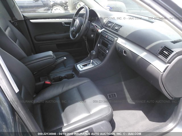 WAUDF78E08A167194 - 2008 AUDI A4 2.0T QUATTRO GRAY photo 5