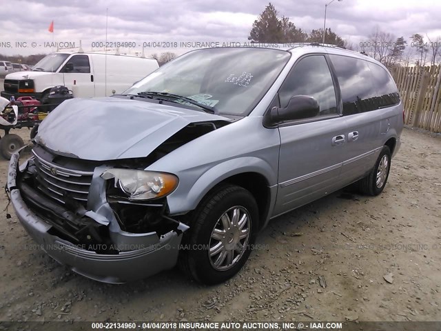 2A8GP64L96R797907 - 2006 CHRYSLER TOWN & COUNTRY LIMITED Light Blue photo 2