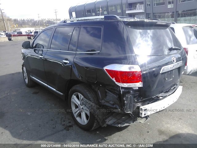 5TDDK3EH7DS219391 - 2013 TOYOTA HIGHLANDER LIMITED BLACK photo 3