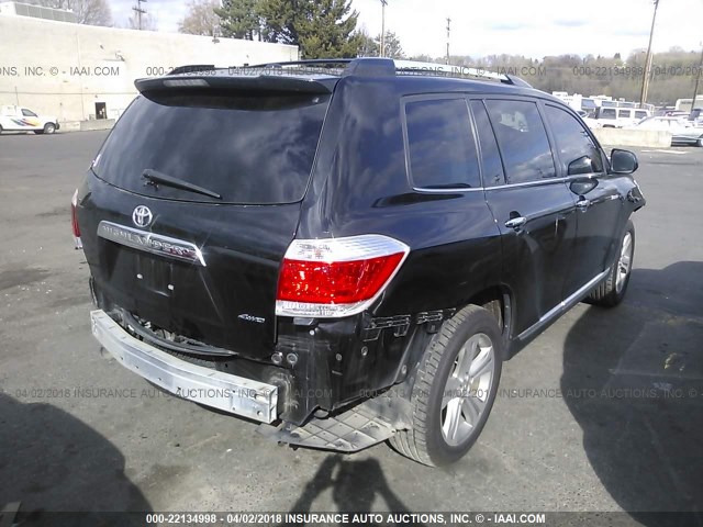 5TDDK3EH7DS219391 - 2013 TOYOTA HIGHLANDER LIMITED BLACK photo 4