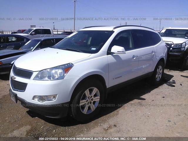 1GNER23D49S148750 - 2009 CHEVROLET TRAVERSE LT WHITE photo 2