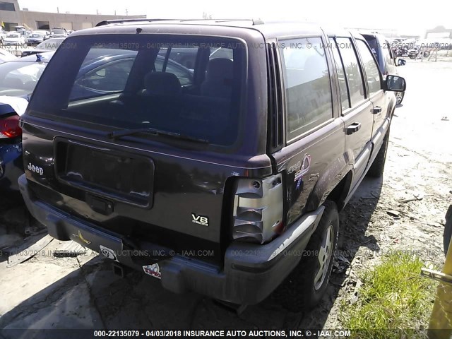 1J4GZ58YXRC139540 - 1994 JEEP GRAND CHEROKEE LAREDO MAROON photo 4