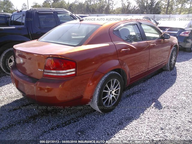 1B3LC56K18N168367 - 2008 DODGE AVENGER SXT ORANGE photo 4