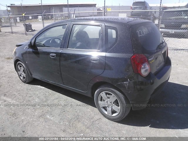 KL1TD66E99B632219 - 2009 CHEVROLET AVEO LS/LT BLACK photo 3