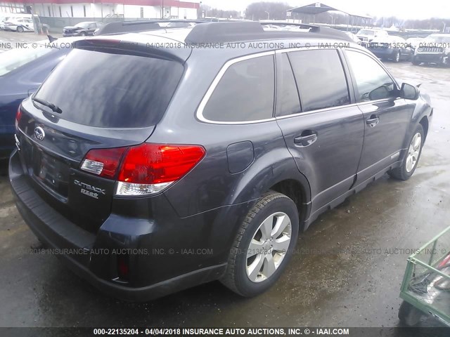 4S4BRBJC0A3320322 - 2010 SUBARU OUTBACK 2.5I LIMITED GRAY photo 4