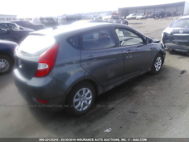 KMHCT5AE3DU100745 - 2013 HYUNDAI ACCENT GLS/GS GRAY photo 4