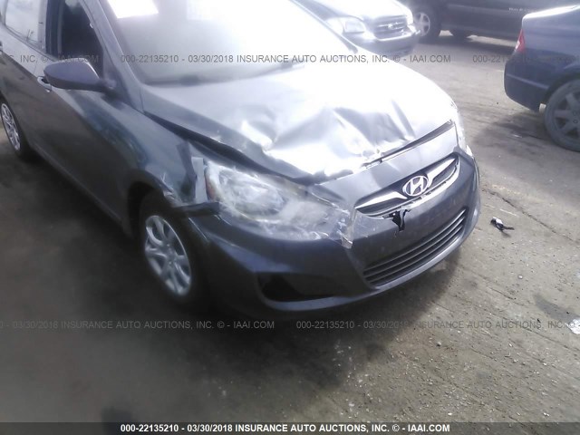 KMHCT5AE3DU100745 - 2013 HYUNDAI ACCENT GLS/GS GRAY photo 6