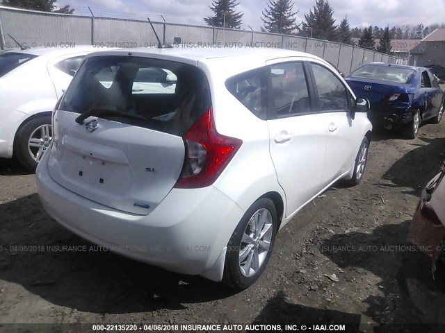 3N1CE2CPXEL403158 - 2014 NISSAN VERSA NOTE S/S PLUS/SV/SL WHITE photo 4