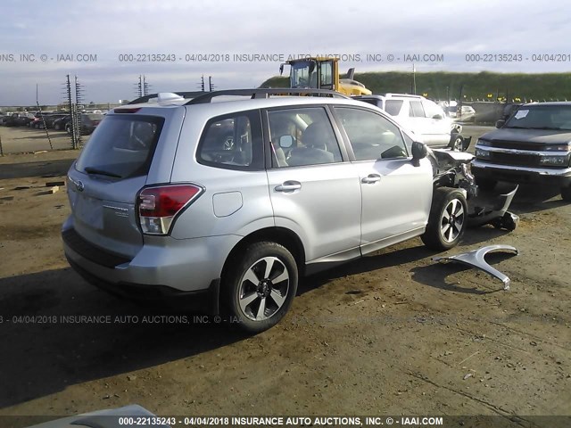 JF2SJABCXHH509160 - 2017 SUBARU FORESTER 2.5I SILVER photo 4