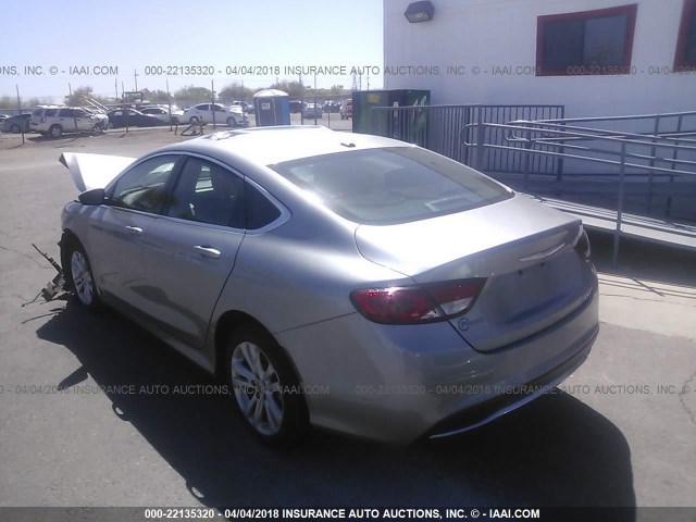 1C3CCCAB1FN669299 - 2015 CHRYSLER 200 LIMITED SILVER photo 3