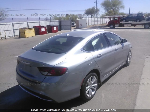 1C3CCCAB1FN669299 - 2015 CHRYSLER 200 LIMITED SILVER photo 4