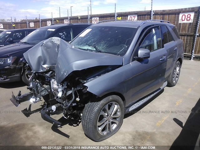 4JGDA5HB6GA656575 - 2016 MERCEDES-BENZ GLE 350 4MATIC GRAY photo 2