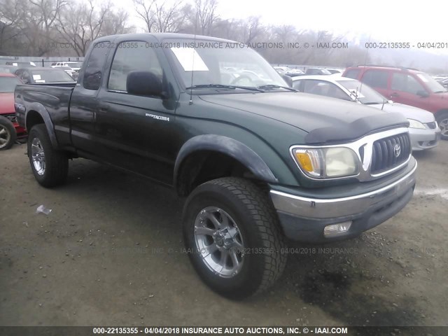 5TESN92N51Z728714 - 2001 TOYOTA TACOMA XTRACAB PRERUNNER GREEN photo 1