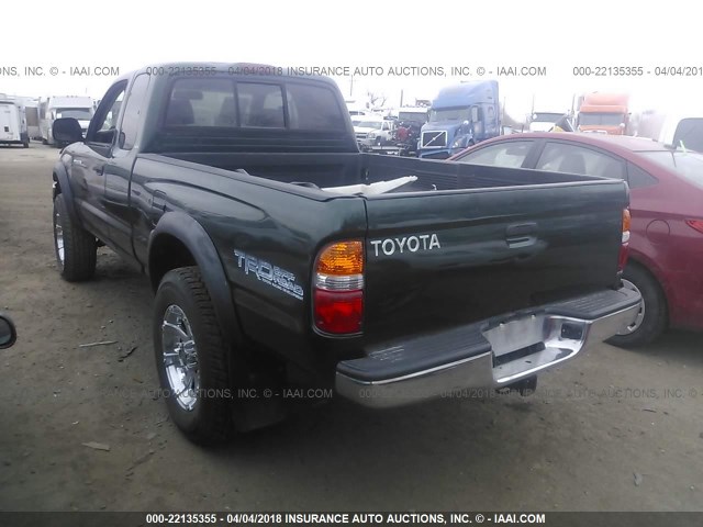 5TESN92N51Z728714 - 2001 TOYOTA TACOMA XTRACAB PRERUNNER GREEN photo 3