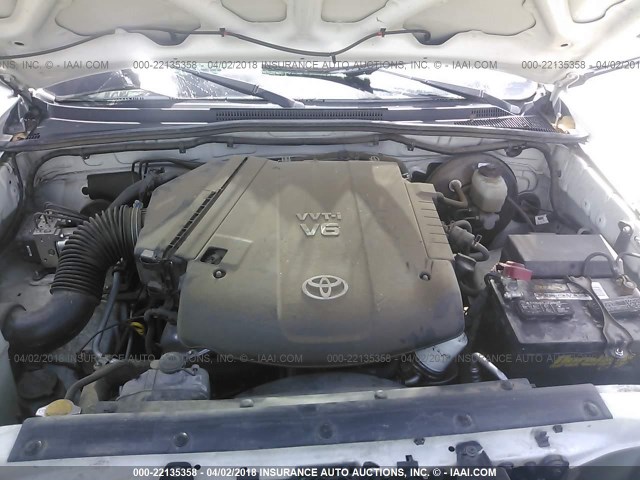 5TEJU62N28Z478856 - 2008 TOYOTA TACOMA DOUBLE CAB PRERUNNER WHITE photo 10