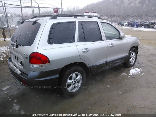 KM8SC13E65U935919 - 2005 HYUNDAI SANTA FE GLS/LX GRAY photo 4