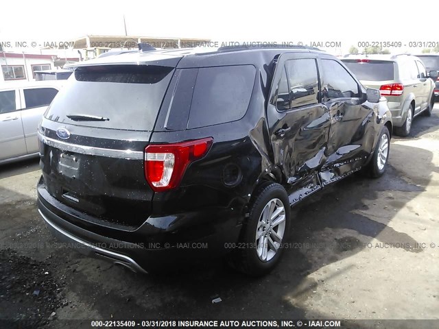 1FM5K7D85GGC35192 - 2016 FORD EXPLORER XLT BLACK photo 4