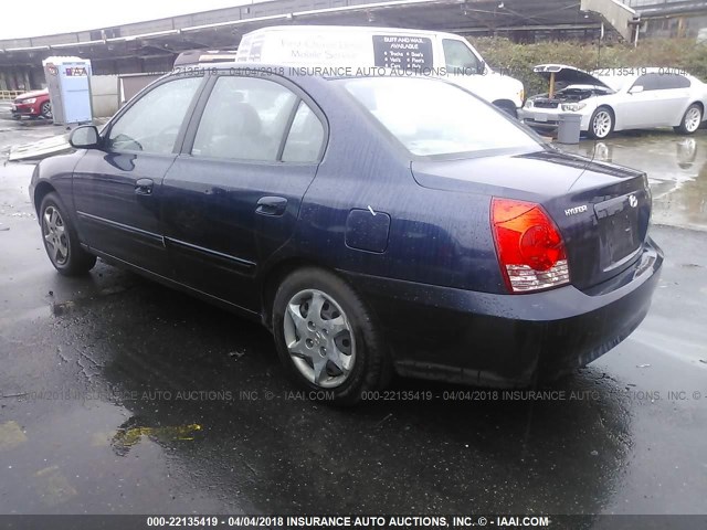 KMHDN46D65U968880 - 2005 HYUNDAI ELANTRA GLS/GT BLUE photo 3