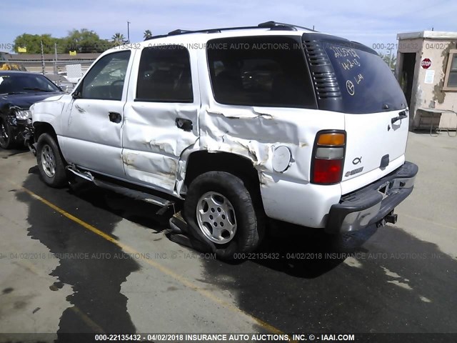 1GNEK13TX6R165304 - 2006 CHEVROLET TAHOE K1500 WHITE photo 3