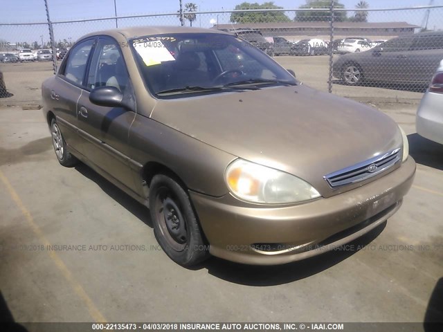 KNADC123926148215 - 2002 KIA RIO GOLD photo 1