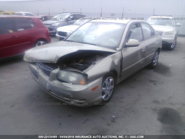 KMHDN46D75U950940 - 2005 HYUNDAI ELANTRA GLS/GT GOLD photo 2