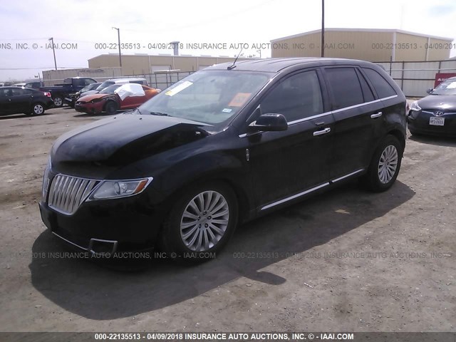 2LMDJ6JK3CBL01642 - 2012 LINCOLN MKX BLACK photo 2
