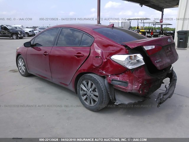 KNAFX4A61G5608166 - 2016 KIA FORTE LX RED photo 3