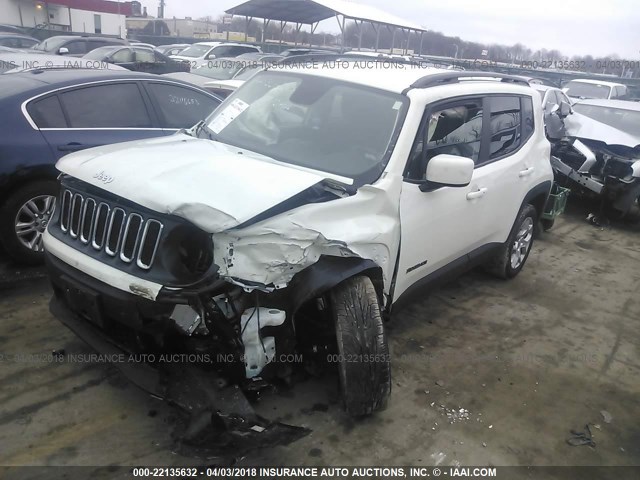 ZACCJBBT3FPB37160 - 2015 JEEP RENEGADE LATITUDE WHITE photo 2