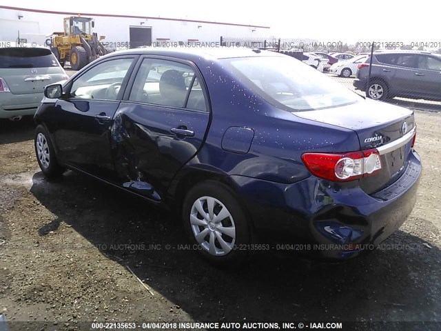 2T1BU4EE2BC645038 - 2011 TOYOTA COROLLA S/LE BLUE photo 3