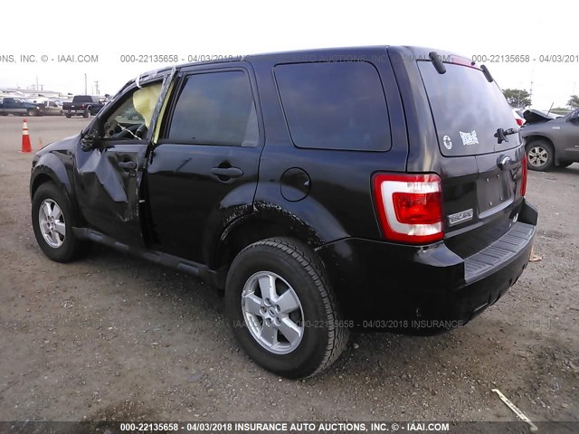 1FMCU027X9KA20250 - 2009 FORD ESCAPE XLS BLACK photo 3