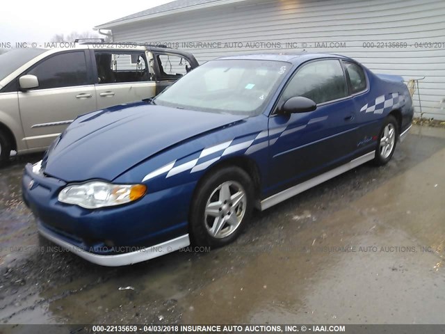 2G1WX12K439263427 - 2003 CHEVROLET MONTE CARLO SS BLUE photo 2