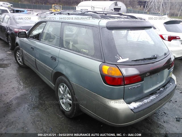 4S3BH675847619352 - 2004 SUBARU LEGACY OUTBACK AWP GREEN photo 3