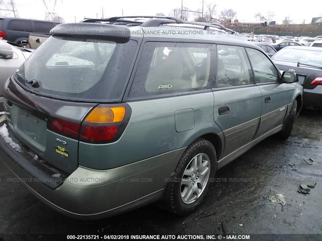 4S3BH675847619352 - 2004 SUBARU LEGACY OUTBACK AWP GREEN photo 4